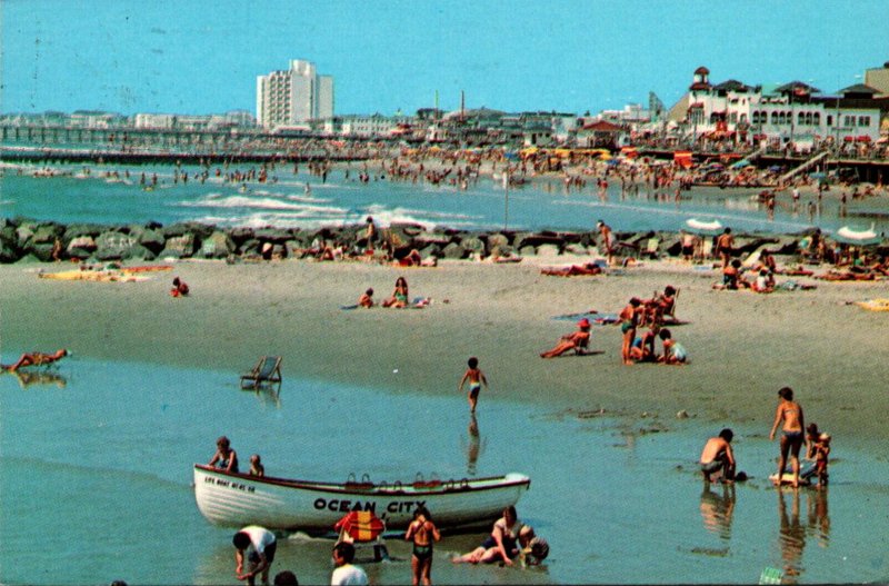 New Jersey Ocean City Panoramic View With Beach 1983