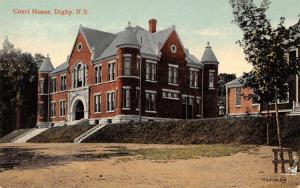 Digby Nova Scotia Court House Street View Antique Postcard K44028