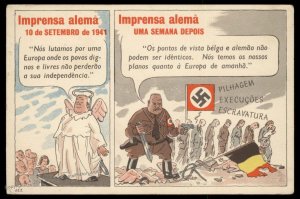 Portugese Fascist Anti German Propaganda Patriotic Card 99925