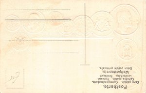 Sweden Flag Exchange Table Coins embossed coinage postcard C314