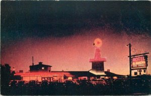 Fresno California Motel El Rancho #C610 Roberts roadside Night Postcard 21-11392