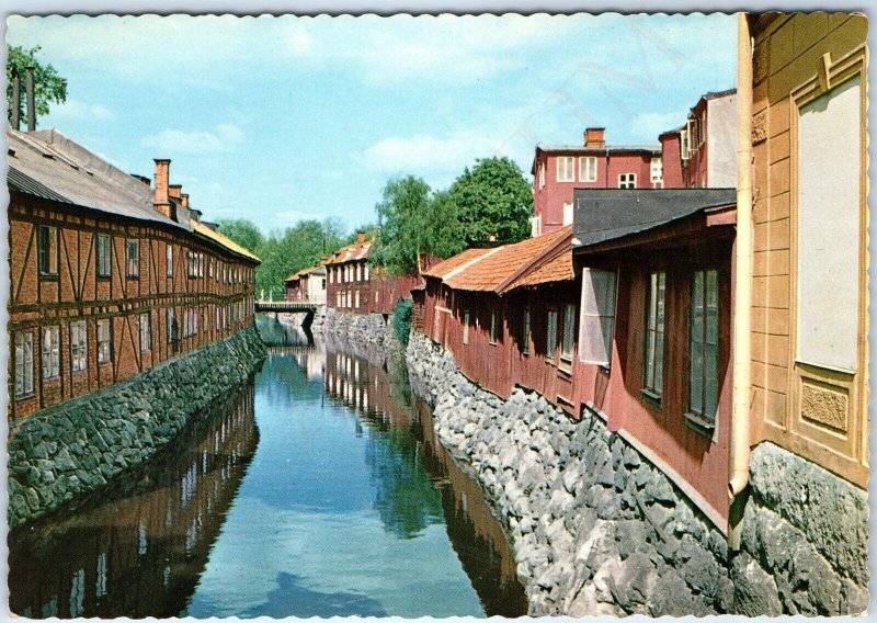 c1970s Vasteras, Sweden Old Settlement by Svartan River House Canal 4x6 PC M4