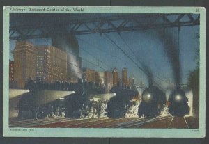 Ca 1925 PPC Chicago IL Railroad Center Of The World Mint