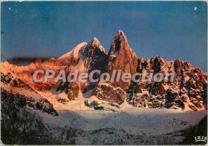 Modern Postcard Chamonix Mont Blancs Sunset on the Drus