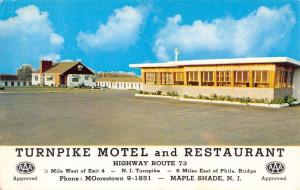 Maple Shade New Jersey Turnpike Motel Street View Vintage Postcard K59245