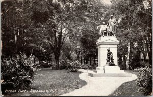 Vtg Syracuse New York NY Forman Park Redfield Monument 1908 Postcard