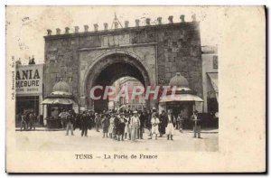 Old Postcard Tunis La Porte De France