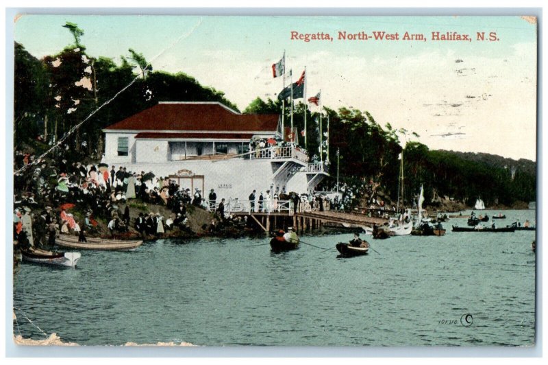 1910 Regatta North-West Arm Halifax Nova Scotia Canada Boat Race Postcard