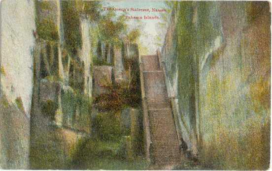 The Queen's Staircase, Nassau Bahama Islands, Bahamas, Divided Back