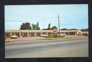 SEDALIA MISSOURI THE MORRIS MOTEL OLD CARS VINTAGE ADVERTISING POSTCARD MO.
