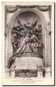 Postcard Old Rennes Monument Union of Brittany to France