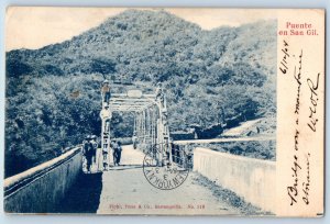 San Gil Santander Colombia Postcard Bridge in San Gil 1904 Antique Posted