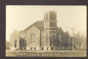 RPPC GENEVA NEBRASKA FIRST METHODIST EPISCOPAL CHURCH REAL PHOTO POSTCARD