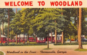 Linen Postcard Woodland in the Pines Motel Hotel in Thomasville, Georgia~129653