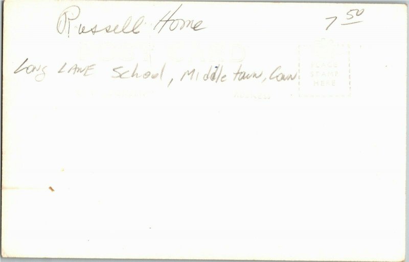 RPPC Russell Home Long Lane School Middletown CT Vintage Postcard X25 