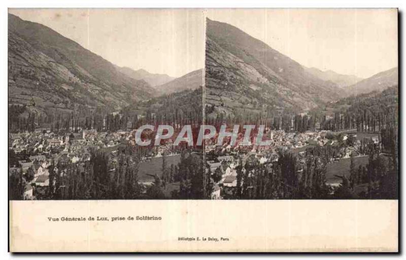 Stereoscopic Card - General view of Luz taking Solferino - Old Postcard