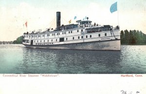 Vintage Postcard 1916 Connecticut River Steamer Middletown Hartford Connecticut