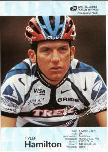 USPS Pro Cycling Team - Post Card - Tyler Hamilton - Mint