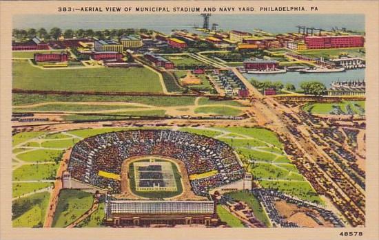 Pennsylvania Philadelphia Aerial View Of Municipal Stadium And Nauy Yard