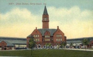 Union Station, Terre Haute, IN, Indiana, USA Train Railroad Station Depot wri...