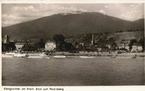 Germany Königswinter am Rhein Blick zum Petersberg Vintage RPPC 03.86