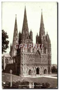 Postcard Old Lichfield Cathedral From SW