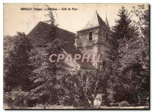 Old Postcard Neuilly Yonne Church Riviera Park