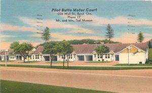 1940s Oregon Bend Pilot Butte Motor Court Tichnor linen Postcard 22-11432