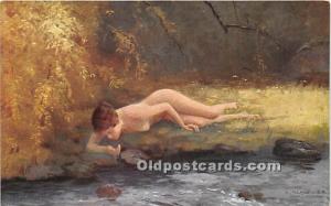 Die Quelle Nude Postcard By Schneider Unused