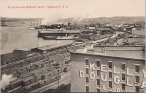 Vancouver BC Overlooking Burrard Inlet Steamer Kelly Douglas Unused Postcard E79