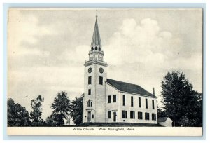 c1910 View Of White Church West Springfield Massachusetts MA Antique Postcard