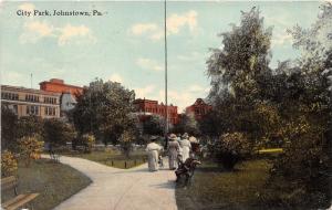 Johnstown Pennsylvania~City Park~Victorian Ladies~Baby Carriage~Little Boys~1913