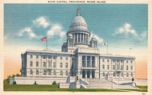 State Capitol Historical Building Providence Rhode Island RI Vintage Postcard