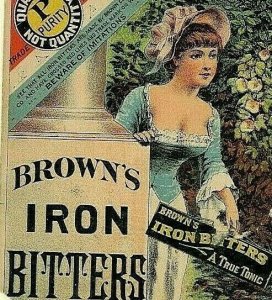 Brown's Iron Bitters, A True Tonic, Quack Medicine.  3 x 3.5.