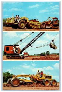 1960 National School Heavy Equipment Operation Charlotte North Carolina Postcard 