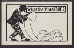 What the Hotel Bill?,Man Reading Bill,Comic Postcard