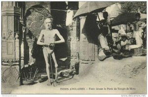 india, Native FAKIR FAQIR in front of Shiva Temple, Holy Man (1910s) Postcard