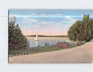 Postcard Grand Lake Alpena Michigan USA