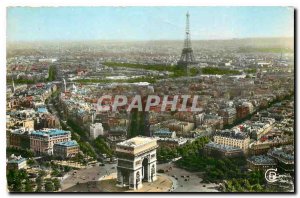 CARTE Postale Moderne Paris saw Jet Pilot operator R Henrord Square and the A...