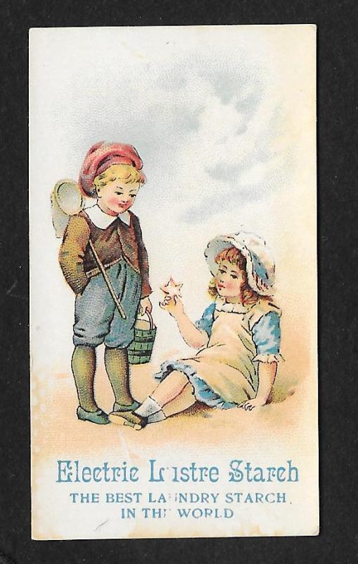 VICTORIAN TRADE CARD Electric Lustre Starch Children