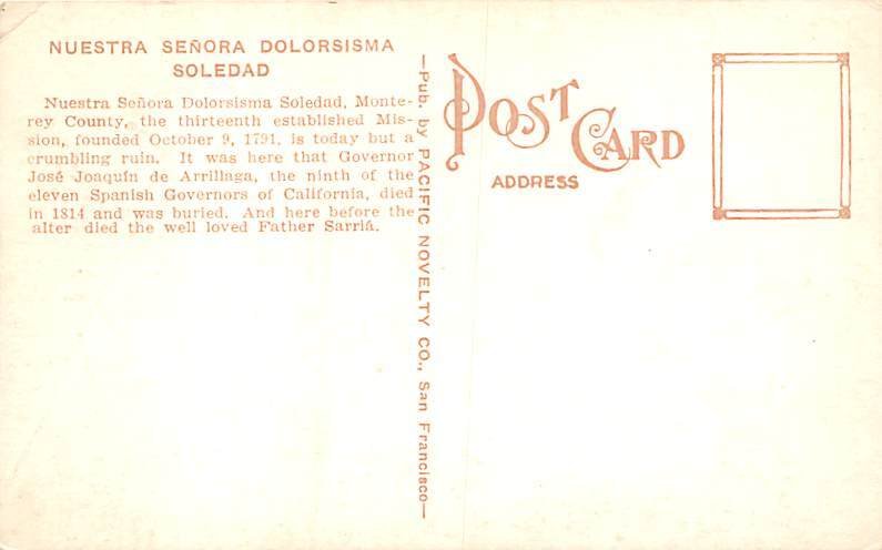 Nuestra Senora Dolorsisma Soledad Soledad CA