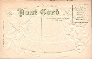 VINTAGE POSTCARD A MERRY CHRISTMAS AND A HAPPY NEW YEAR EMBOSSED FRESH c. 1910