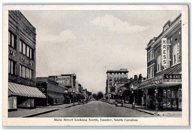 Sumter South Carolina SC Postcard Main Street Looking North 1946 Vintage Antique