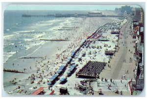 c1950's Aerial View Pier & Convention Hall Atlantic City New Jersey NJ Postcard