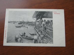 Malaya Postcard 1900-06 UDB Unused Penang Boat Landing Dock Harbour