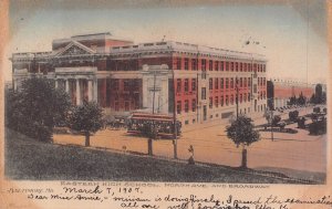 BALTIMORE MD~EASTERN HIGH SCHOOL-NORTH AVE/BROADWAY~1907 TINTED PHOTO POSTCARD