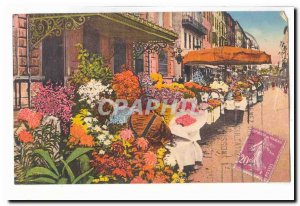 Nice Old Postcard The flower market