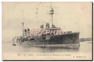 Old Postcard Boat Kleber flying the flag of the Navy Ministry