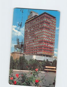 Postcard Monument to Zaragoza and Condominio Acero, Monterrey, Mexico