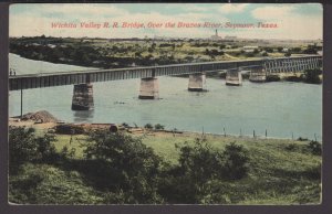 Texas Seymour - Wichita Valley R.R. Bridge over the Bazer River pm1912 ~ DB